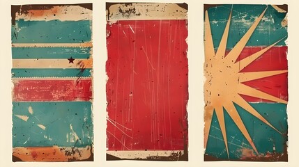 Set of retro grunge banners