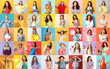 © Pixel-Shot - Big collage of young women on color background