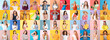 © Pixel-Shot - Big collage of young women on color background