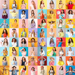 © Pixel-Shot - Big collage of young women on color background