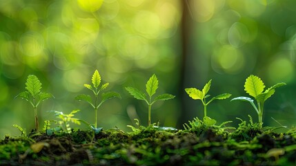 Growth of small trees against a backdrop of green foliage, highlighting environmental conservation and World Environment Day