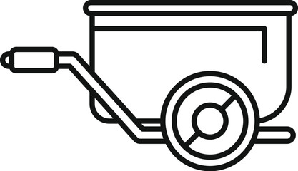 Poster - bike trailer icon representing a cargo attachment used for carrying loads while cycling