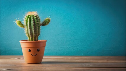 Cute and quirky dancing cactus in a pot, fun, desert, plant, funny, quirky, humor, dancing, cactus, succulent, green, isolated