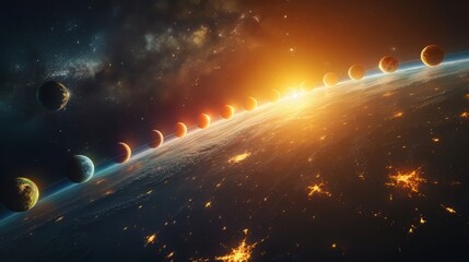Wall Mural - the concept of cosmic planets