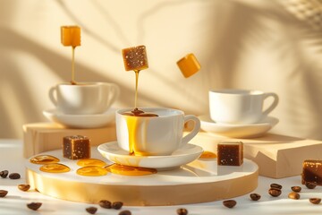 Wall Mural - Butterscotch flavored coffee syrup