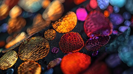 Poster - Embroidered fabric with bokeh circles emphasized