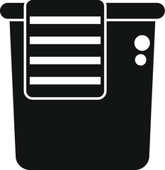 Poster - Simple black glyph icon representing a portable air conditioner, ideal for web and mobile design projects