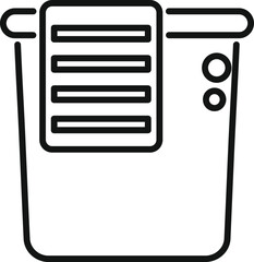 Poster - Simple line icon representing a portable air conditioner, ideal for websites or apps related to home appliances or climate control