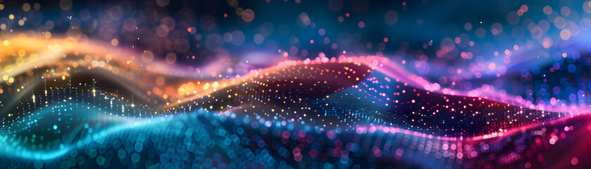 Wall Mural - Abstract Background with Colorful Lights and Bokeh Effects