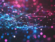 © KALEYA - Abstract Background with Blue and Pink Bokeh Lights and Connected Dots