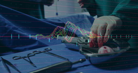 Poster - Image of data processing over surgeons in operating theatre