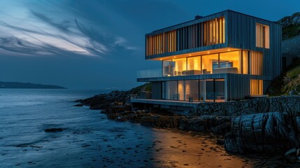 Wall Mural - Seaside Timber-Clad House 