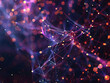 © KALEYA - Abstract Background with Purple and Orange Lights and Connected Lines