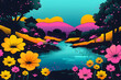 © ClaudiaMoya - Comic illustration landscape background