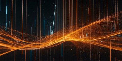 Wall Mural - pattern flow and orange ray with speed of futuristic c background