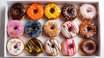 Wall Mural - Box of assorted donuts