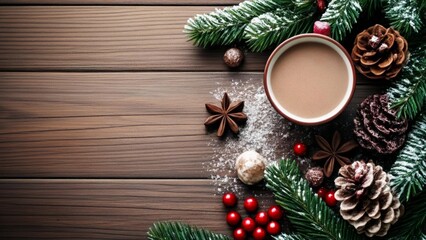 Wall Mural -  Cozy Christmas  Warm drink festive decor and holiday cheer