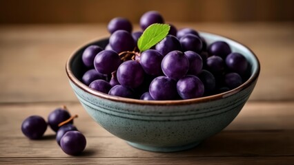 Wall Mural -  Freshly plucked purple grapes ready to be savored