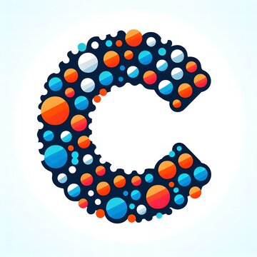 AI Generate of Logo Letter C created using random color dots
