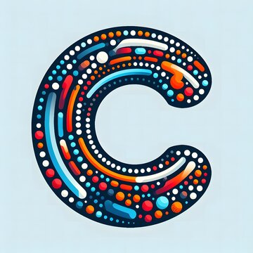 AI Generate of Logo Letter C created using random color dots