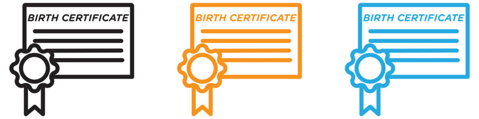 Poster - birth certification vector logo set collection for web app ui