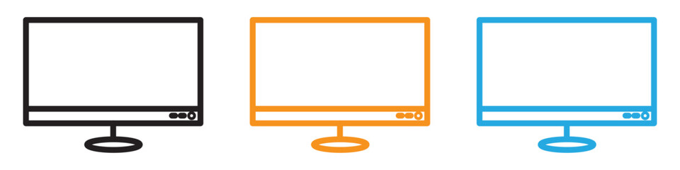 Fototapete - Computer monitor vector logo set collection for web app ui