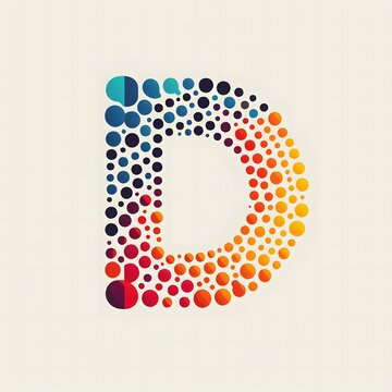 AI Generate of Logo Letter D created using random color dots