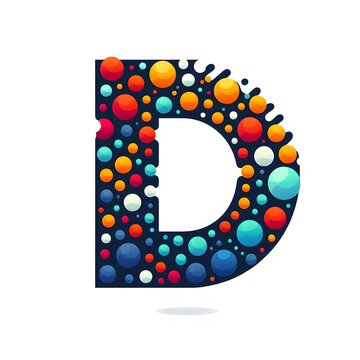 AI Generate of Logo Letter D created using random color dots