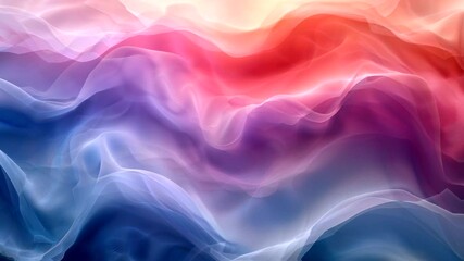 Wall Mural - Abstract colorful waves blending pink, blue, and orange hues creating a fluid motion effect. Art concept