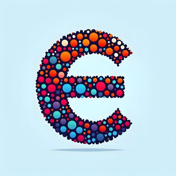 AI Generate of Logo Letter E created using random color dots