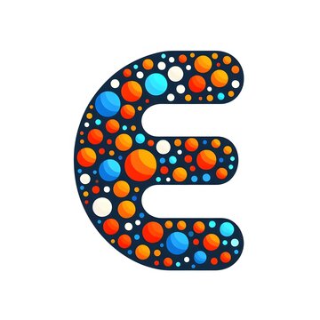 AI Generate of Logo Letter E created using random color dots
