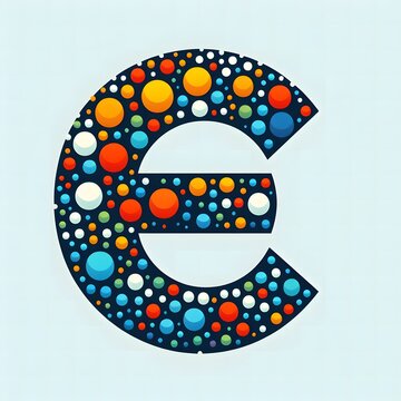 AI Generate of Logo Letter E created using random color dots