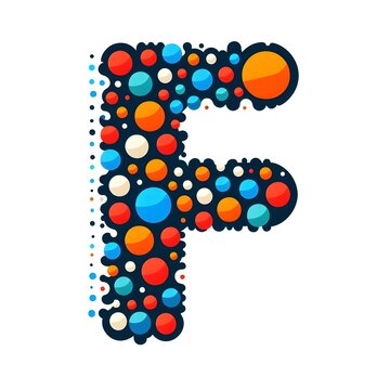AI Generate of Logo Letter F created using random color dots