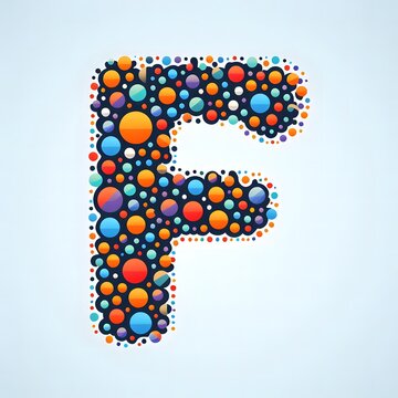 AI Generate of Logo Letter F created using random color dots