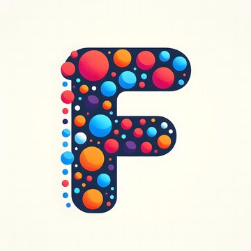 AI Generate of Logo Letter F created using random color dots