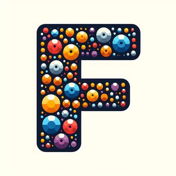 AI Generate of Logo Letter F created using random color dots