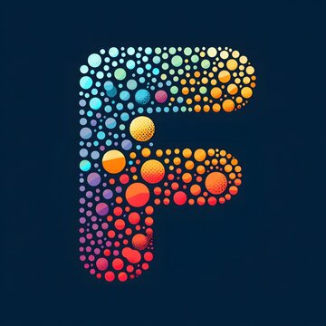 AI Generate of Logo Letter F created using random color dots