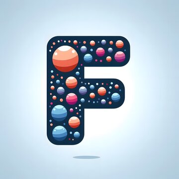 AI Generate of Logo Letter F created using random color dots