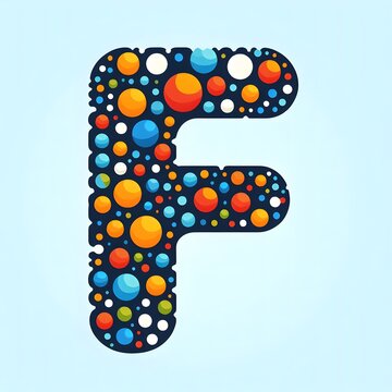 AI Generate of Logo Letter F created using random color dots