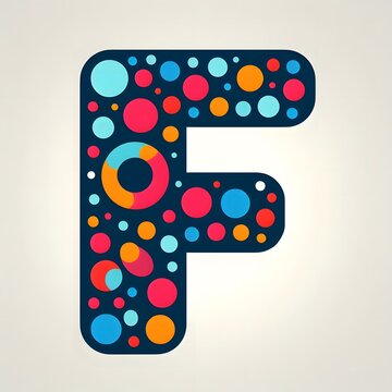 AI Generate of Logo Letter F created using random color dots