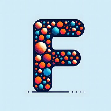 AI Generate of Logo Letter F created using random color dots