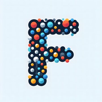 AI Generate of Logo Letter F created using random color dots
