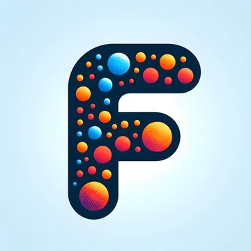 AI Generate of Logo Letter F created using random color dots