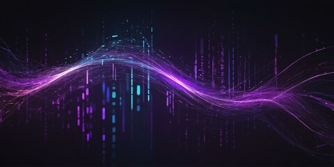 Wall Mural - d pattern upward flow and purple cube with speed of f background