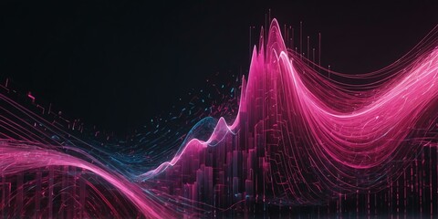 Wall Mural - d pattern upward flow and pink cube with speed of fut background