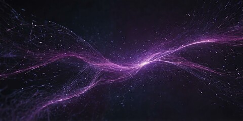 Wall Mural - purple light trail futuristic particles backdrop neura background
