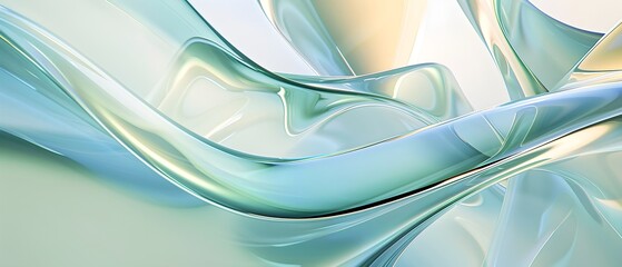 Poster - Wavy curved glass shapes luxury background