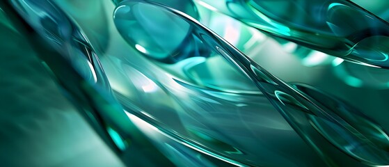Poster - Wavy curved glass shapes luxury background