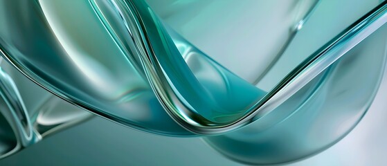 Poster - Wavy curved glass shapes luxury background