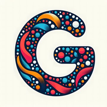 AI Generate of Logo Letter G created using random color dots